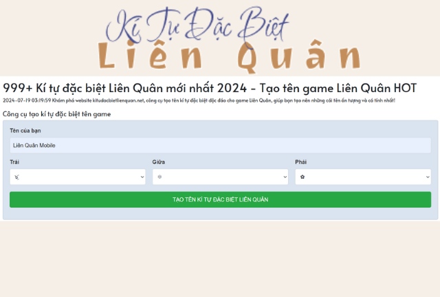 Chọn vị trí điền kí tự đặc biệt